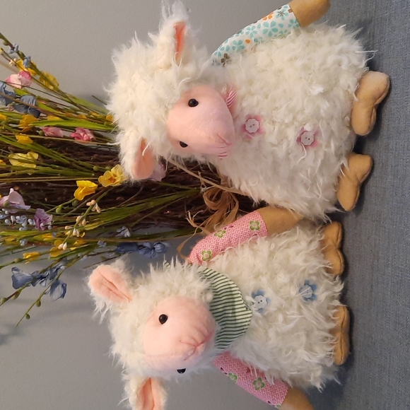 Handmade Holiday Spring Lambs Easter Spring Sheep Plush Handmade